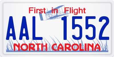 NC license plate AAL1552