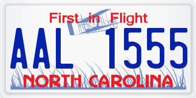 NC license plate AAL1555