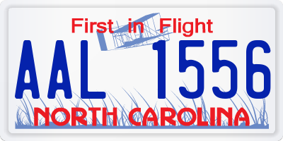 NC license plate AAL1556