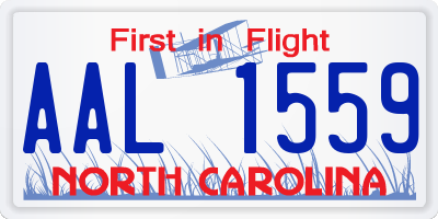 NC license plate AAL1559