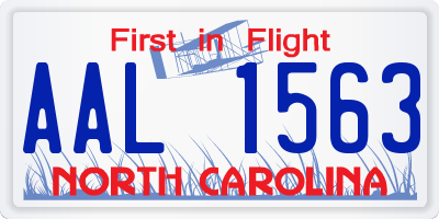 NC license plate AAL1563