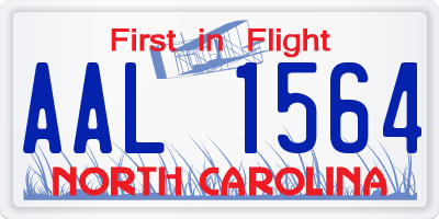 NC license plate AAL1564