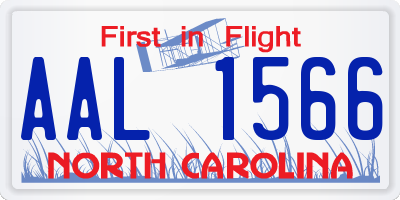 NC license plate AAL1566