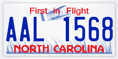 NC license plate AAL1568