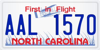 NC license plate AAL1570