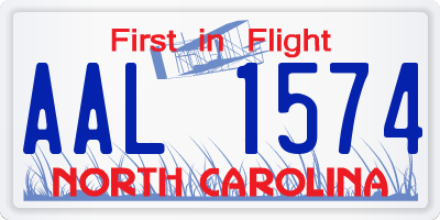 NC license plate AAL1574