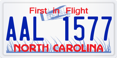 NC license plate AAL1577