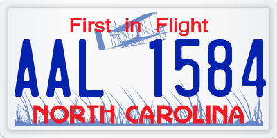 NC license plate AAL1584