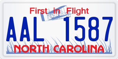 NC license plate AAL1587