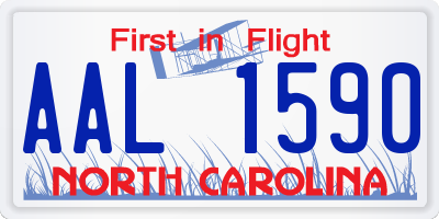 NC license plate AAL1590