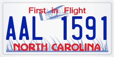 NC license plate AAL1591