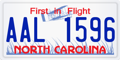 NC license plate AAL1596