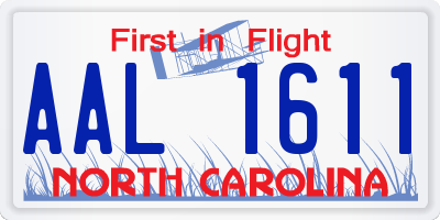 NC license plate AAL1611