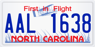 NC license plate AAL1638