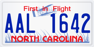 NC license plate AAL1642