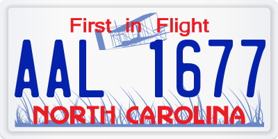 NC license plate AAL1677