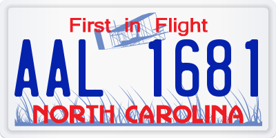 NC license plate AAL1681