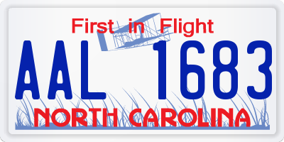 NC license plate AAL1683