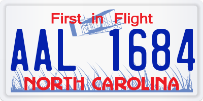 NC license plate AAL1684