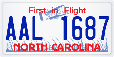 NC license plate AAL1687