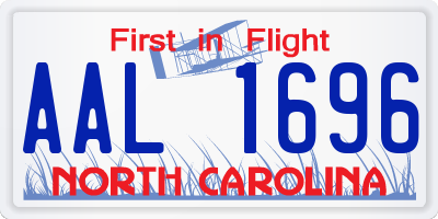 NC license plate AAL1696