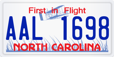 NC license plate AAL1698