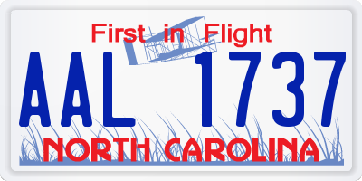 NC license plate AAL1737