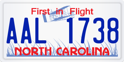 NC license plate AAL1738