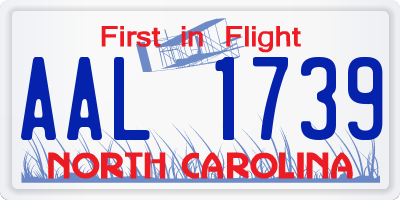 NC license plate AAL1739