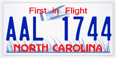 NC license plate AAL1744