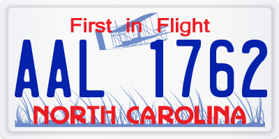 NC license plate AAL1762