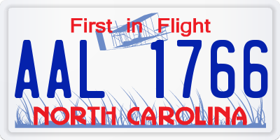 NC license plate AAL1766