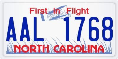 NC license plate AAL1768