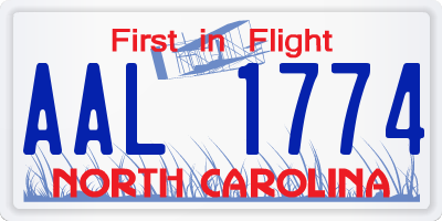 NC license plate AAL1774