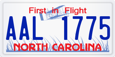 NC license plate AAL1775