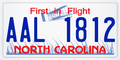 NC license plate AAL1812