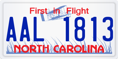 NC license plate AAL1813