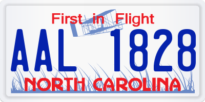 NC license plate AAL1828