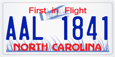 NC license plate AAL1841