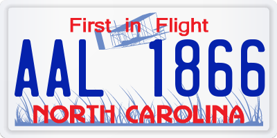 NC license plate AAL1866