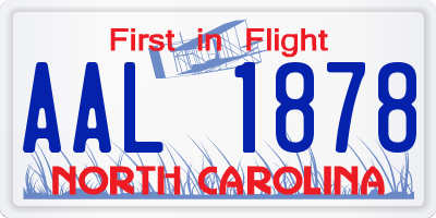 NC license plate AAL1878