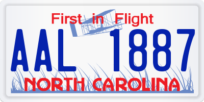 NC license plate AAL1887