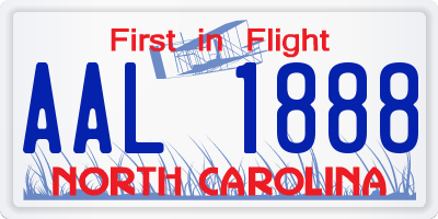 NC license plate AAL1888