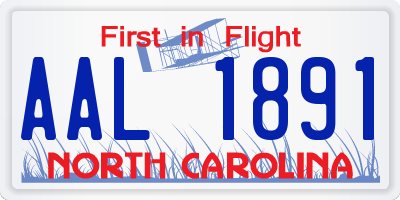 NC license plate AAL1891