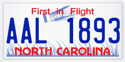 NC license plate AAL1893