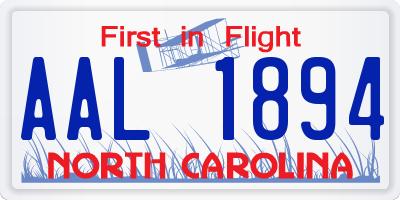 NC license plate AAL1894