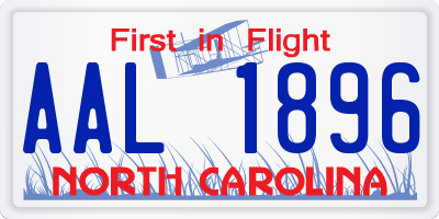 NC license plate AAL1896