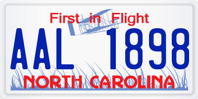 NC license plate AAL1898