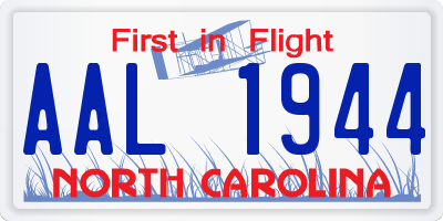 NC license plate AAL1944