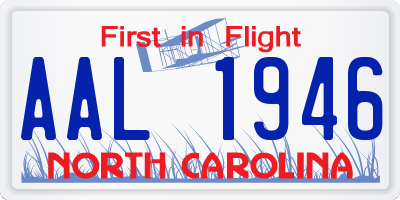 NC license plate AAL1946